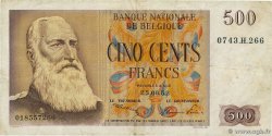 500 Francs BÉLGICA  1952 P.130a BC+