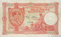 1000 Francs - 200 Belgas BÉLGICA  1944 P.115 BC+