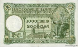 1000 Francs - 200 Belgas BELGIQUE  1939 P.104 TTB+