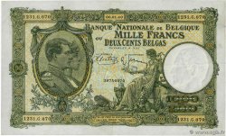 1000 Francs - 200 Belgas BELGIEN  1940 P.110 fVZ