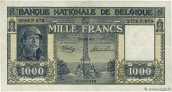 1000 Francs - 200 Belgas BELGIEN  1945 P.128b fVZ