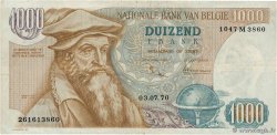 1000 Francs BELGIUM  1970 P.136b VF
