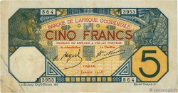 5 Francs DAKAR AFRIQUE OCCIDENTALE FRANÇAISE (1895-1958) Dakar 1928 P.05b