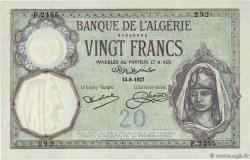 20 Francs ALGERIEN  1927 P.078b fST+
