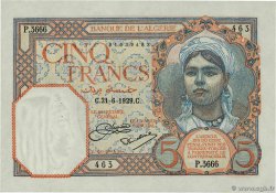 5 Francs ALGÉRIE  1929 P.077a pr.SPL