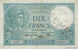 10 Francs MINERVE modifié Spécimen FRANCE  1939 F.07.11Scp VF