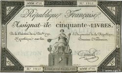 50 Livres FRANCIA  1792 Ass.39a