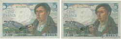 5 Francs BERGER Consécutifs FRANKREICH  1945 F.05.06
