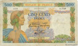500 Francs LA PAIX FRANKREICH  1940 F.32.11