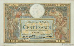 100 Francs LUC OLIVIER MERSON grands cartouches FRANKREICH  1927 F.24.06 fVZ