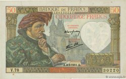 50 Francs JACQUES CŒUR FRANKREICH  1941 F.19.10
