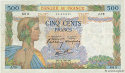 500 Francs LA PAIX FRANKREICH  1940 F.32.01 SS