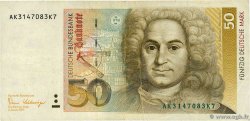50 Deutsche Mark ALLEMAGNE FÉDÉRALE  1989 P.40a pr.TTB