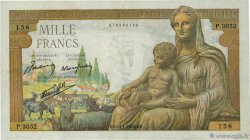 1000 Francs DÉESSE DÉMÉTER FRANCE  1943 F.40.16 VF