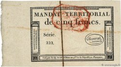 5 Francs Monval cachet rouge FRANCE  1796 Ass.63c AU
