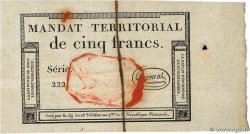 5 Francs Monval cachet rouge FRANCE  1796 Ass.63c SPL