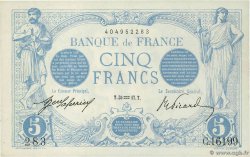 5 Francs BLEU FRANKREICH  1917 F.02.47 VZ+