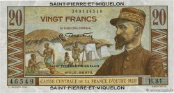 20 Francs Émile Gentil SAINT PIERRE E MIQUELON  1946 P.24 q.FDC