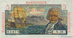 5 Francs Bougainville MARTINIQUE  1946 P.27a q.BB