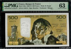 500 Francs PASCAL FRANCE  1968 F.71.01 UNC-