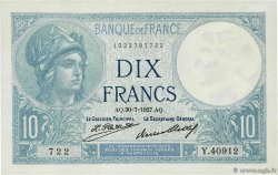 10 Francs MINERVE FRANKREICH  1927 F.06.12 fST