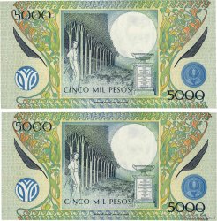5000 Pesos Lot COLOMBIA  1997 P.447a SC+