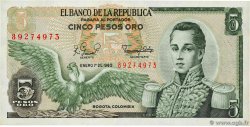 5 Pesos Oro KOLUMBIEN  1980 P.406f fST+