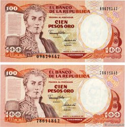 100 Pesos Oro Lot COLOMBIA  1990 P.426e