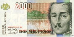 2000 Pesos COLOMBIA  1999 P.445f SC+