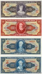 5 Centavos sur 50 Cruzeiros à 1 Cruzeiro Novo sur 1000 Cruzeiros Lot BRÉSIL  1966 P.184b, P.185, P.186 et P.187 NEUF