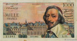 1000 Francs RICHELIEU FRANCE  1953 F.42.02 F+