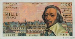 1000 Francs RICHELIEU FRANKREICH  1955 F.42.12 VZ+