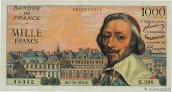 1000 Francs RICHELIEU FRANKREICH  1955 F.42.17 fVZ