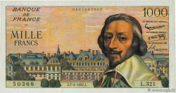 1000 Francs RICHELIEU FRANCE  1957 F.42.25 TTB+