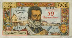 50 NF sur 5000 Francs HENRI IV FRANCE  1958 F.54.01 TTB