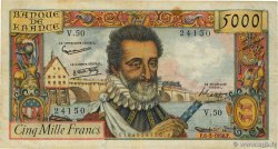 5000 Francs HENRI IV FRANCE  1958 F.49.06 F+