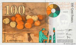 100 Francs CÉZANNE Petit numéro FRANCIA  1997 F.74.01A FDC