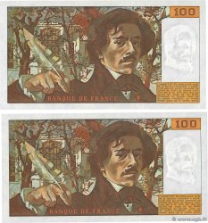 100 Francs DELACROIX modifié Consécutifs FRANCE  1979 F.69.02c pr.SPL