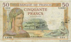 50 Francs CÉRÈS modifié FRANCIA  1938 F.18.11