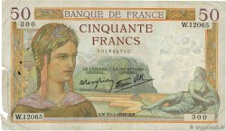 50 Francs CÉRÈS modifié FRANCE  1940 F.18.37