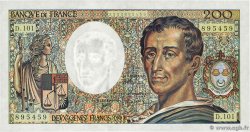 200 Francs MONTESQUIEU alphabet 101 FRANCIA  1992 F.70bis.01 q.SPL