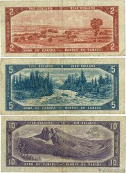 2, 5 et 10 Dollars Lot CANADA  1954 P.076b, P.077b et P.079b TB