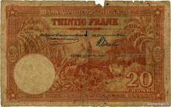 20 Francs CONGO BELGE  1942 P.15B pr.B