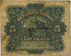 5 Francs CONGO BELGA  1947 P.13Ad B