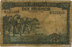 10 Francs CONGO BELGA  1948 P.14E