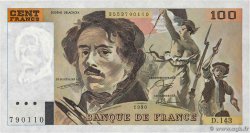 100 Francs DELACROIX imprimé en continu FRANKREICH  1990 F.69bis.01bD fST+