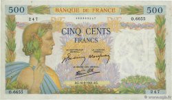 500 Francs LA PAIX FRANCE  1942 F.32.40