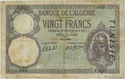 20 Francs TUNESIEN  1941 P.06b