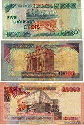 5000, 20000 et 10000 Cedis Lot GHANA  2003 P.34i, P.35b et P.36 TB
