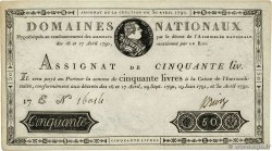 50 Livres FRANCIA  1792 Ass.28a q.FDC